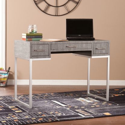 Picture of SEI Furniture Carabelle Reptile 43inW Writing Desk, Black/Gray/Silver