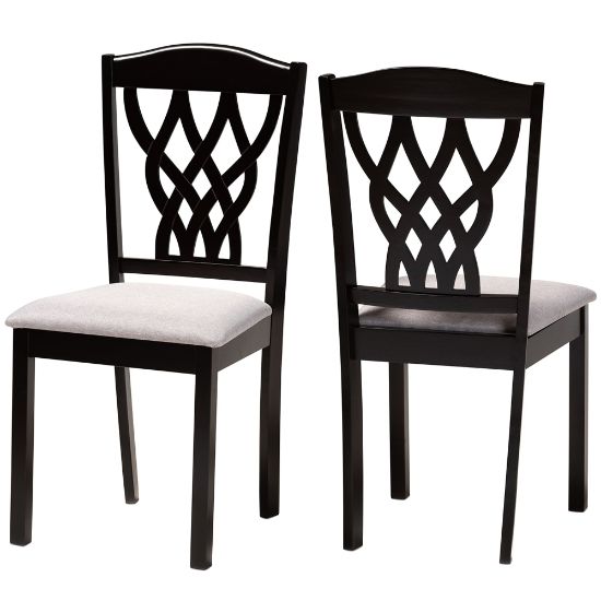 Picture of Baxton Studio Delilah Dining Chairs, Gray/Dark Brown, Set Of 2 Dining Chairs