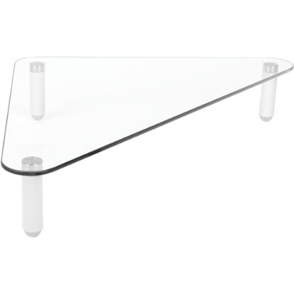 Picture of Kantek Glass Top Corner Monitor Riser - 40 lb Load Capacity - 3.3in Height x 19.7in Width - Clear