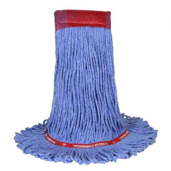 Picture of Ocedar Commercial MaxiClean Cotton Blend Mop Heads, Large, Blue, Case Of 12 Heads