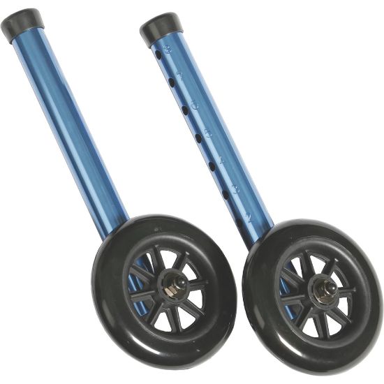 Picture of Medline Adult Folding Paddle Walker, 5in Wheels, Blue