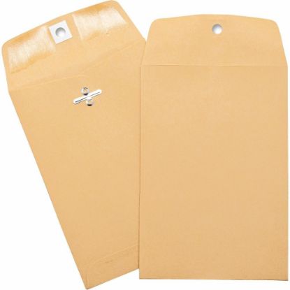 Picture of Business Source Heavy-duty Clasp Envelopes - Clasp - #35 - 5in Width x 7 1/2in Length - 28 lb - Clasp - Kraft - 100 / Box - Brown Kraft