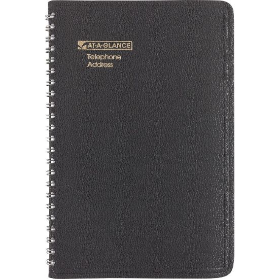 Picture of AT-A-GLANCE Telephone/Address Book, 4 7/8in x 8in, Black