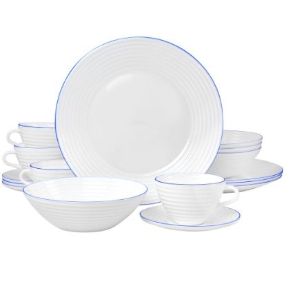 Picture of Gibson Elite Oster Juego De Vajilia 16-Piece Opal Glass Dinnerware Set, White