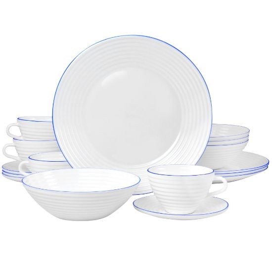 Picture of Gibson Elite Oster Juego De Vajilia 16-Piece Opal Glass Dinnerware Set, White