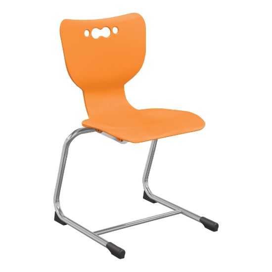 Picture of Hierarchy Stackable Cantilever Student Chairs, 18in, Orange/Chrome, Set Of 5 Chairs