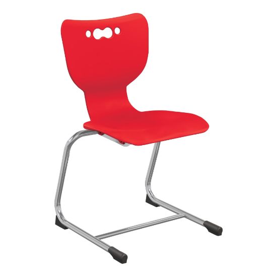 Picture of Hierarchy Stackable Cantilever Student Chairs, 18in, Red/Chrome, Set Of 5 Chairs