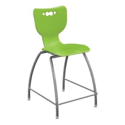 Picture of Hierarchy 4-Leg School Stool, 24in, Green/Chrome