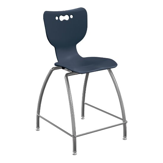 Picture of Hierarchy 4-Leg School Stool, 24in, Navy/Chrome