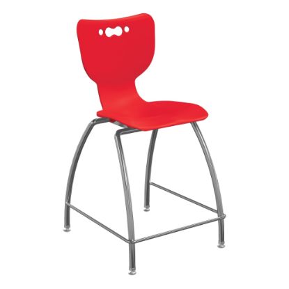 Picture of Hierarchy 4-Leg School Stool, 24in, Red/Chrome