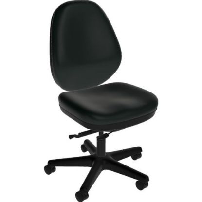 Picture of Sitmatic GoodFit Mid-Back Chair, Black Polyurethane/Black