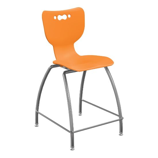 Picture of Hierarchy 4-Leg School Stool, 24in, Orange/Chrome