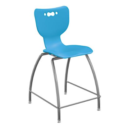 Picture of Hierarchy 4-Leg School Stool, 30in, Blue/Chrome