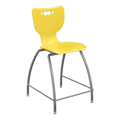 Picture of Hierarchy 4-Leg School Stool, 24in, Yellow/Chrome