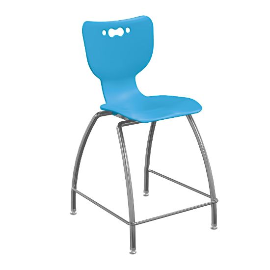 Picture of Hierarchy 4-Leg School Stool, 24in, Blue/Chrome