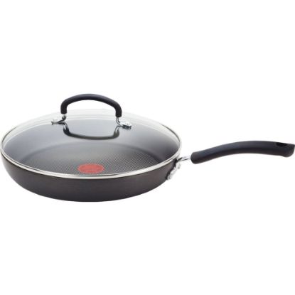 Picture of T-Fal Ultimate Hard Anodized Aluminum Thermo-Spot Non-Stick Covered Saute Pan, 12in, Black