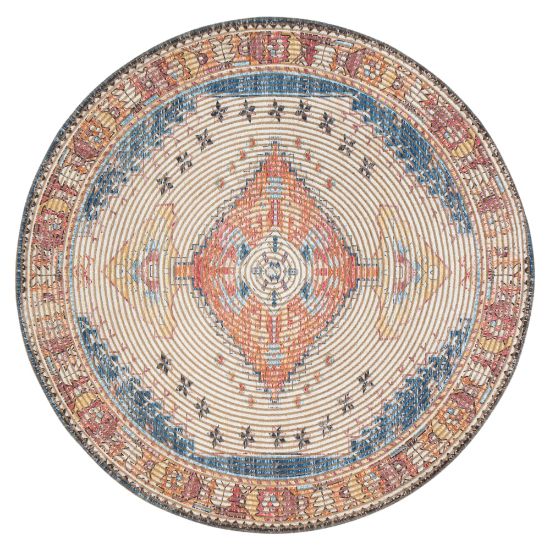 Picture of Anji Mountain Beso Round Area Rug, 4ft Diameter, Multicolor