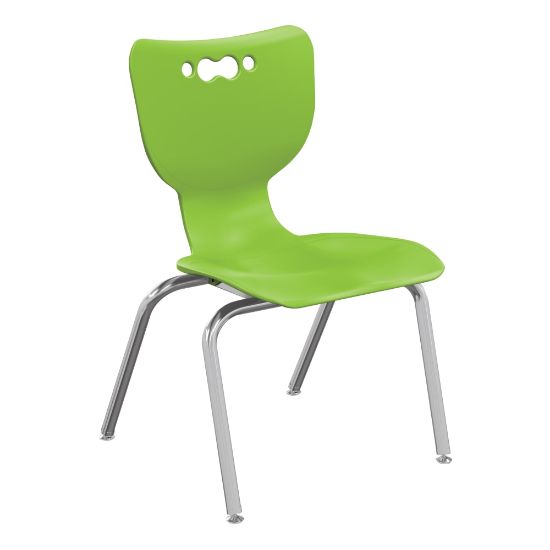 Picture of Hierarchy 4-Leg Stackable Student Chairs, 14in, Lime/Chrome, Set Of 5 Chairs