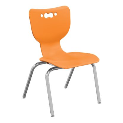 Picture of Hierarchy 4-Leg Stackable Student Chairs, 14in, Orange/Chrome, Set Of 5 Chairs