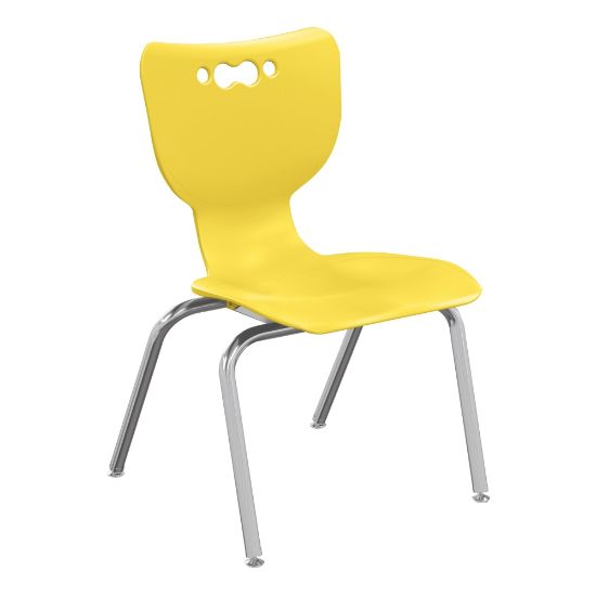 Picture of Hierarchy 4-Leg Stackable Student Chairs, 14in, Yellow/Chrome, Set Of 5 Chairs