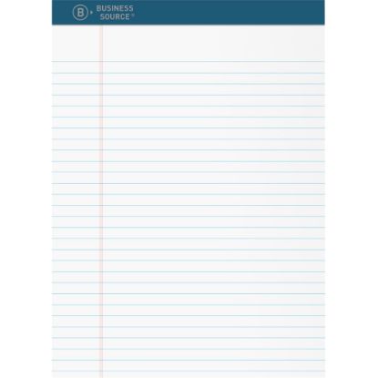 Picture of Business Source Premium Writing Pad - 2.50in x 8.5in x 11.8in - White Paper - Tear Proof, Sturdy Back, Bleed-free - 1 Dozen