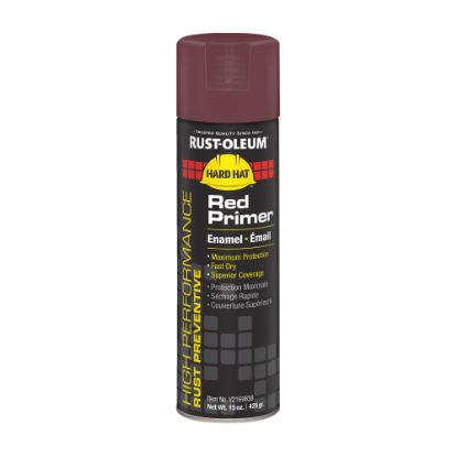 Picture of Rust-Oleum Hard Hat High Performance V2100 System Rust Preventive Enamel Spray Primer, 15 Oz, Flat Red, Case Of 6 Cans