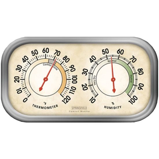 Picture of Springfield Colortrack Hygrometer & Thermometer - Hygrometer/Thermometer - Temperature, Humidity - Gray