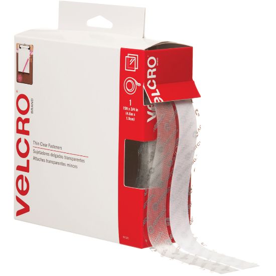 Picture of VELCRO Brand Self Stick Tape Combo Pack, 3/4in x 15ft, Clear