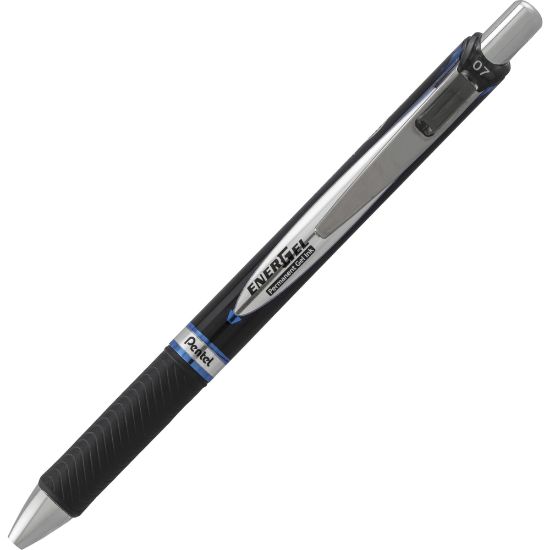 Picture of Pentel EnerGel 0.7 mm Retractable Gel Roller Pen, Medium Point, 0.7 mm, Black Barrel, Blue Ink