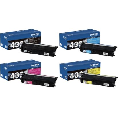 Picture of Brother TN433 Black; Cyan; Magenta; Yellow High Yield Toner Cartridges, Pack Of 4, TN433SET-OD