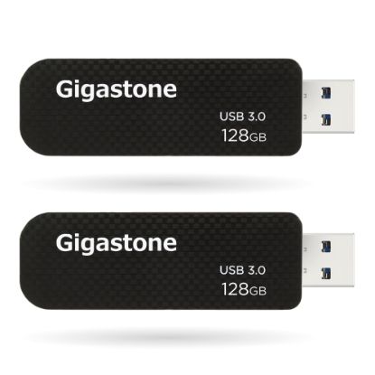 Picture of Dane-Elec Gigastone USB 3.0 Flash Drives, 128GB, Black, Set Of 2 Flash Drives