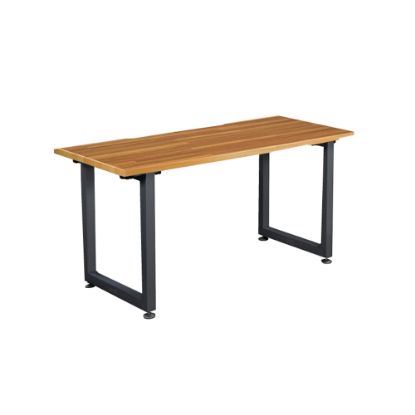 Picture of Vari Table 60inW Computer Desk, Butcher Block/Slate