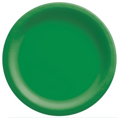 Picture of Amscan Round Paper Plates, 10in, Festive Green, 20 Plates Per Pack, Case Of 4 Packs