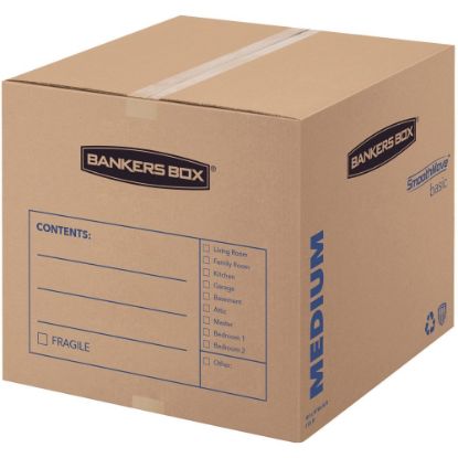 Picture of Bankers Box SmoothMove Classic Moving & Storage Boxes, 16in x 18in x 18in, Kraft/Blue, Carton Of 20