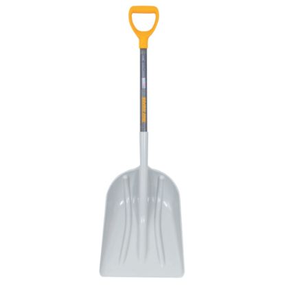 Picture of Poly Scoop with Hardwood Handle, 18 in L x 14.37 in W Blade, Square Point, 28 in Hardwood D-Grip handle