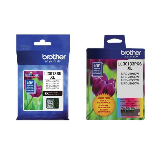 Picture of Brother LC3013 Black; Cyan; Magenta; Yellow High-Yield Ink Cartridges, Pack Of 4, LC3013SET-OD