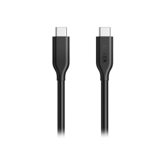 Picture of Anker PowerLine - USB cable - 24 pin USB-C (M) to 24 pin USB-C (M) - USB 3.1 Gen 1 - 3 ft - 4K support - black