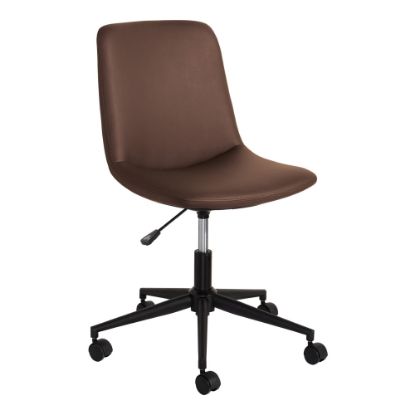 Picture of Realspace Praxley Faux Leather Low-Back Task Office Chair, Brown, BIFMA Compliant