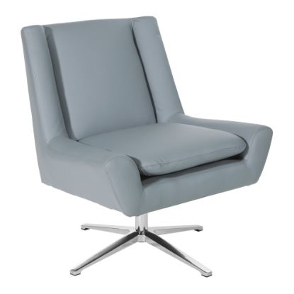 Picture of Office Star Faux Leather Guest Chair, Gray/Aluminum