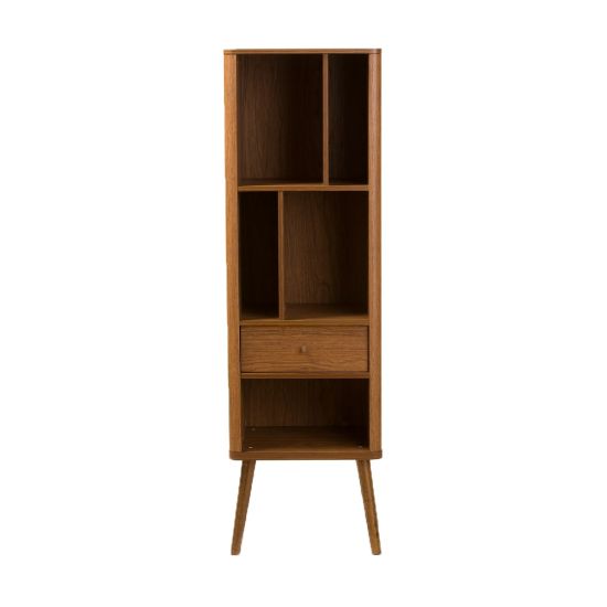 Picture of Baxton Studio Bretton 5-Shelf Bookcase, Walnut Brown