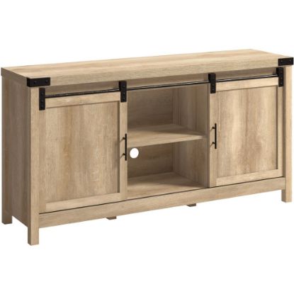 Picture of Sauder Bridge Acre Credenza With Barn Doors For 65in TV, 30inH x 58-1/4inW x 15-1/2inD, Orchard Oak