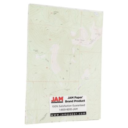 Picture of JAM Paper Map Design Multi-Use Paper, 28 Lb, 8 1/2in x 11in, Pack Of 50 Sheets