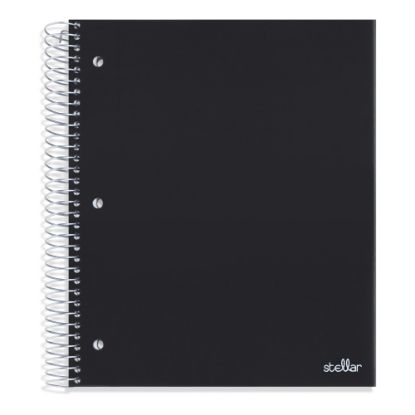 Picture of Office Depot Brand Stellar Poly Notebook, 8in x 10-1/2in, 5 Subject, Wide Ruled, 200 Sheets, Black