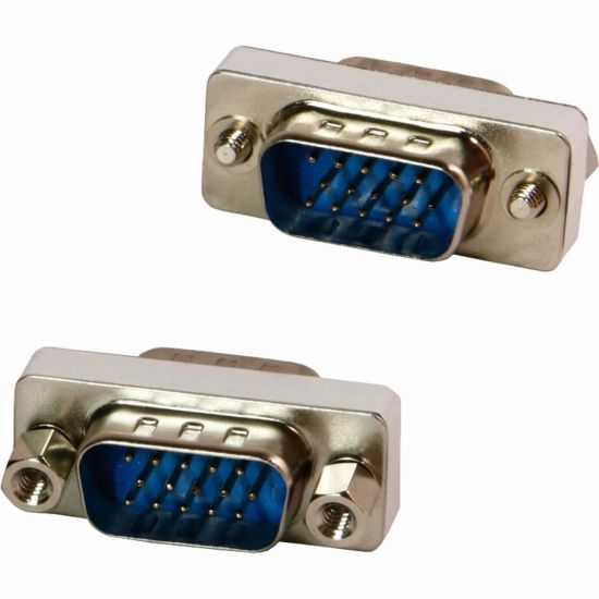 Picture of 4XEM VGA HD-15 Interface Male To Male Adapter/Coupler - 1 x 15-pin HD-15 VGA Male - 1 x 15-pin HD-15 VGA Male - Silver, Yellow