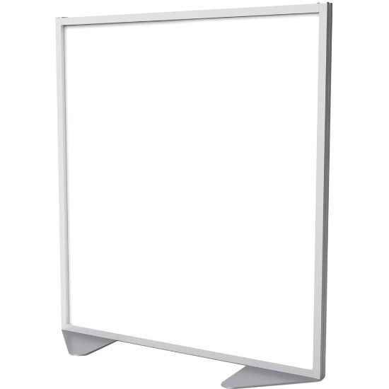 Picture of Ghent Floor Partition With Aluminum Frame, 53-7/8inH x 48inW x 2inD, Clear