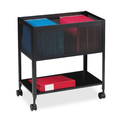 Picture of Lorell Steel Mesh Hanging Letter-Size Mobile File Cart, Black