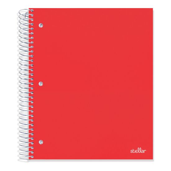 Picture of Office Depot Brand Stellar Poly Notebook, 8in x 10-1/2, 5 Subject, Wide Ruled, 200 Sheets, Red