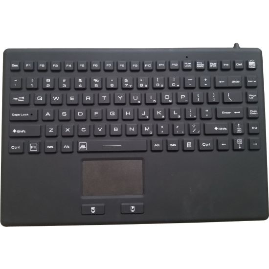 Picture of DSI WATERPROOF IP68 SILICONE TENKEYLESS KEYBOARD WITH TOUCHPAD - 87 Key - TouchPad - Windows - Black