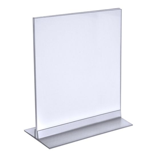 Picture of Azar Displays Acrylic Vertical/Horizontal T-Strip Sign Holders, 8 1/2in x 11in, Clear, Pack Of 10