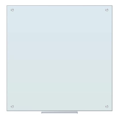 Picture of U Brands Magnetic Glass Dry-Erase Board, 36in X 36in, White Frosted Surface, Frameless, Actual Size 35in X 35in (2909U00-01)